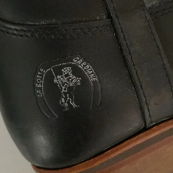 La Botte Gardiane Oiled Black Leather Pull On Boots - Size 38.5 / 8.5 - Picture 2 of 12